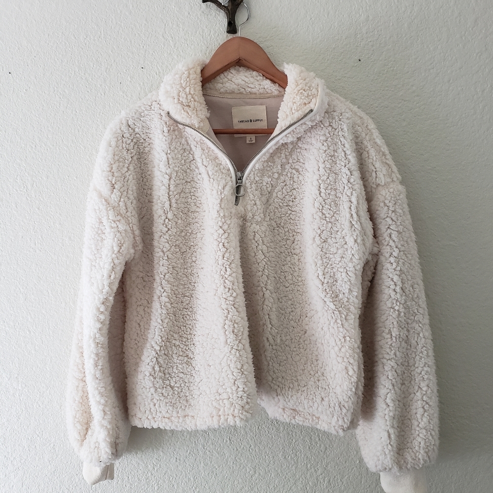 Teddy half zip sweater